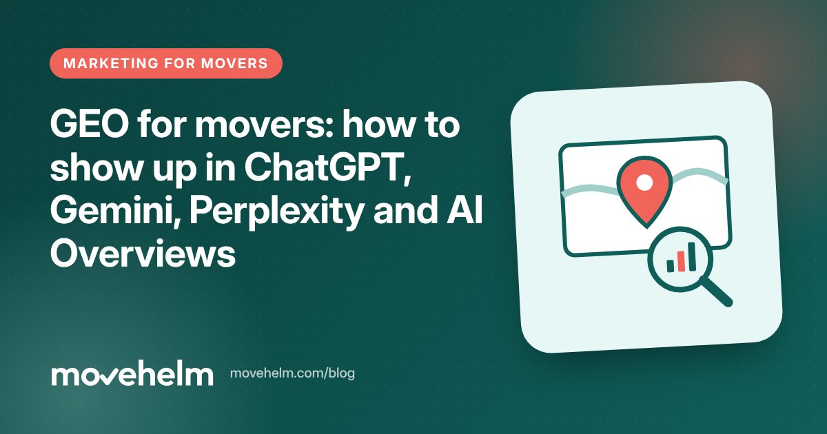 GEO for movers: how to show up in ChatGPT, Gemini, Perplexity and AI Overviews: cover illustration