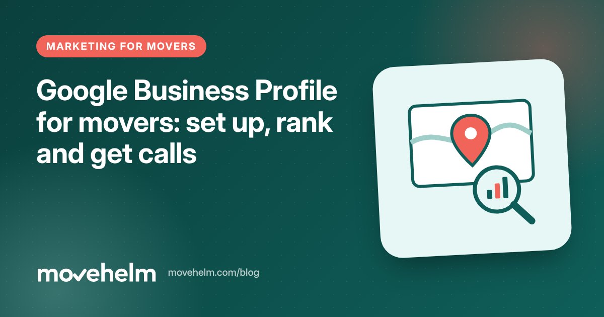 Google Business Profile for movers: set up, rank and get calls: cover illustration