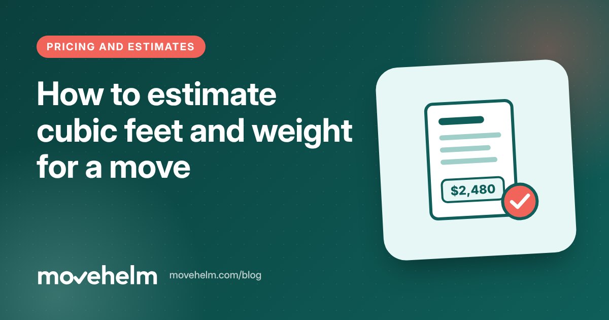 How to estimate cubic feet and weight for a move: cover illustration