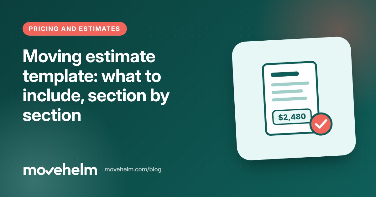 Moving estimate template: what to include, section by section: cover illustration